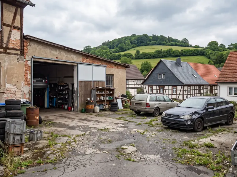 Fahrzeug in einer Werkstatt in Oberfranken bei der Besichtigung